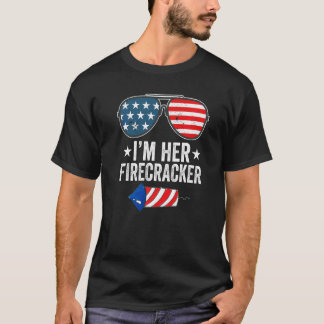 Ich bin ihr Firecracker Niedlich 4. Juli Matching T-Shirt