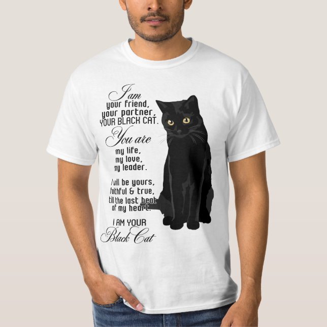 Ich bin Ihr Freund Ihr Partner Ihr Black Cat Sie A T-Shirt (Vorderseite)