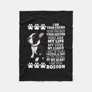 Ich bin Ihr Freund Ihr Partner Ihr Boston Terrier Fleecedecke