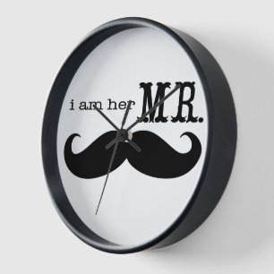 Ich bin ihr Herr Schnauzbart Geschenke für den Brä Wanduhr