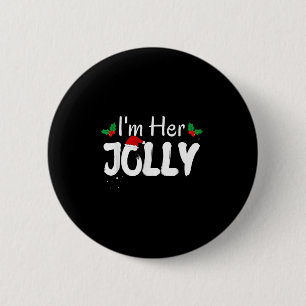 Ich bin ihr Jolly Funny Christmas Couple Pajamas M Button
