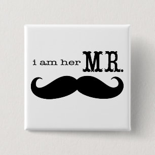 Ich bin ihr Mr. Mustache Grooms Geschenke Button