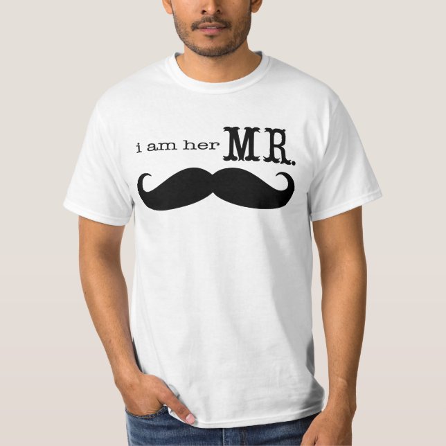 Ich bin ihr Mr. Mustache Grooms T - Shirt (Vorderseite)
