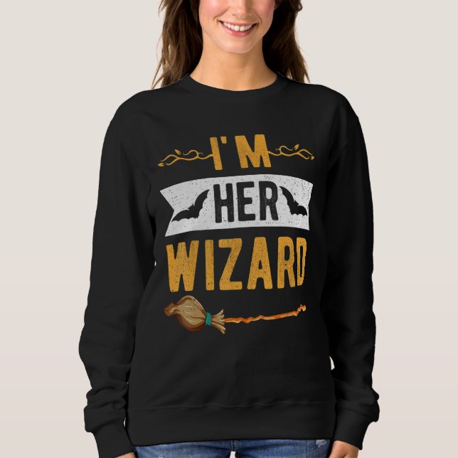 Ich bin ihr Niedlicher Zauberer für Halloween-Matc Sweatshirt (Vorderseite)