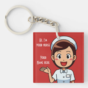 Ich bin Ihr Nurse Square (zweiseitig) Schlüsselanh Schlüsselanhänger