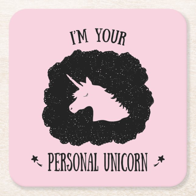 Ich bin Ihr persönliches Einhorn Rechteckiger Pappuntersetzer (Vorderseite)