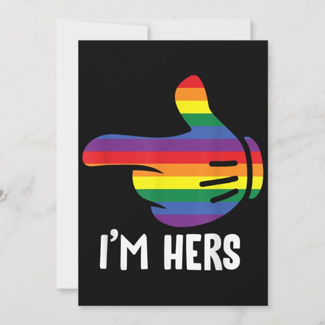 Ich bin ihr Rainbow Lesbian Couple Funny LGBT Prid Einladung (Vorderseite)