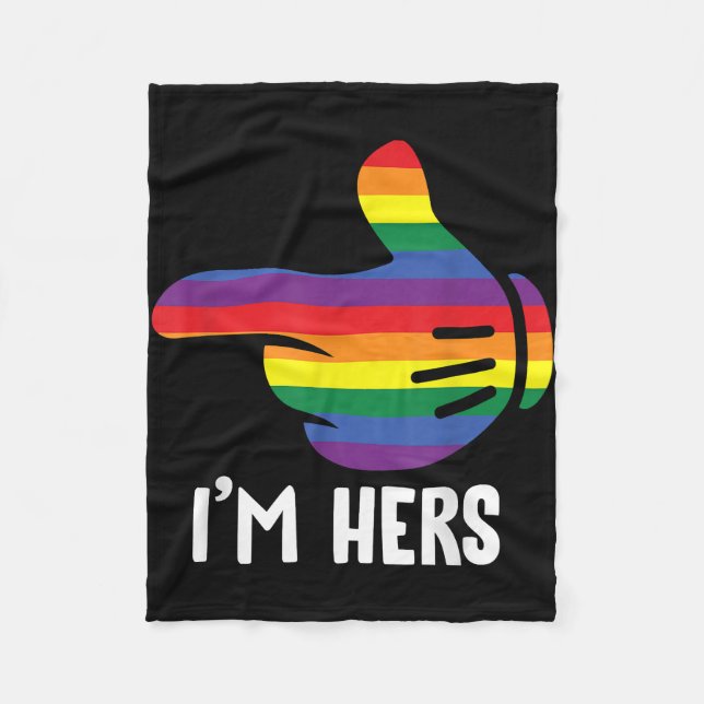 Ich bin ihr Rainbow Lesbian Couple Funny LGBT Prid Fleecedecke (Vorderseite)