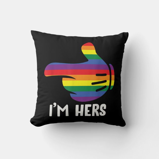 Ich bin ihr Rainbow Lesbian Couple Funny LGBT Prid Kissen (Vorderseite)