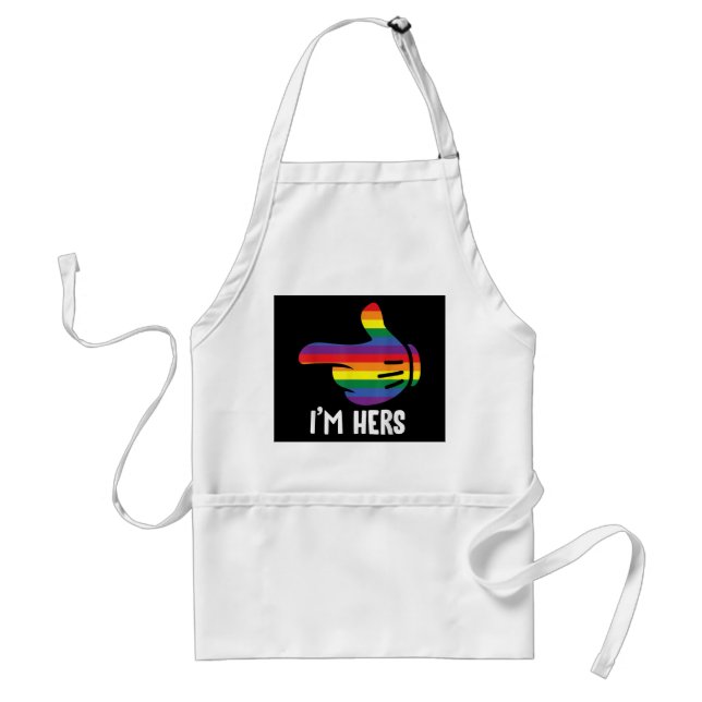 Ich bin ihr Rainbow Lesbian Couple Funny LGBT Prid Schürze (Vorne)