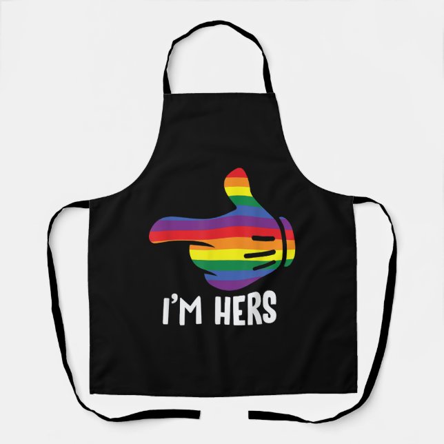 Ich bin ihr Rainbow Lesbian Couple Funny LGBT Prid Schürze (Vorderseite)