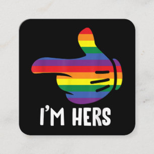 Ich bin ihr Regenbogen-Lesben-Paar Lustiger LGBT-S Quadratische Visitenkarte