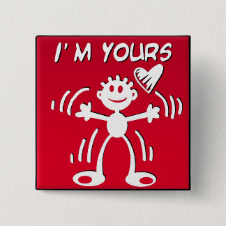 Ich bin Ihr - Valentine-Strichmännchen Button