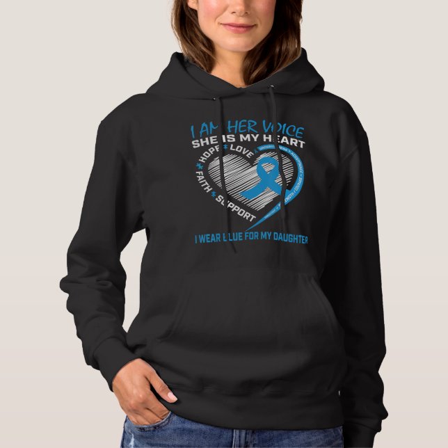 Ich bin ihre Stimme, sie ist mein Herz Autismus Be Hoodie (Vorderseite)