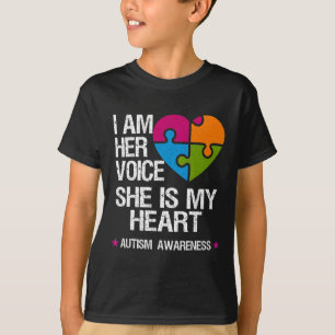 Ich bin ihre Stimme, sie ist mein Herz Autismus Be T-Shirt