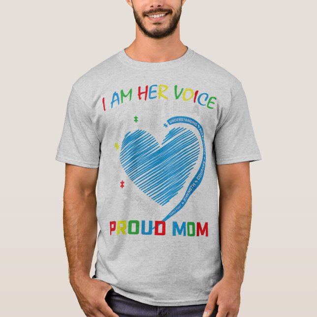 Ich bin ihre Stimme, sie ist mein Herz Autismus Be T-Shirt (Vorderseite)