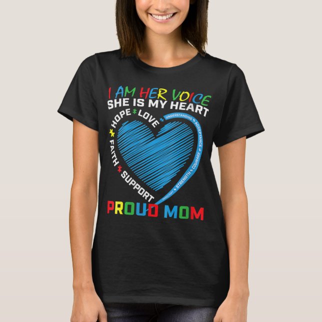 Ich bin ihre Stimme, sie ist mein Herz Autismus Be T-Shirt (Vorderseite)