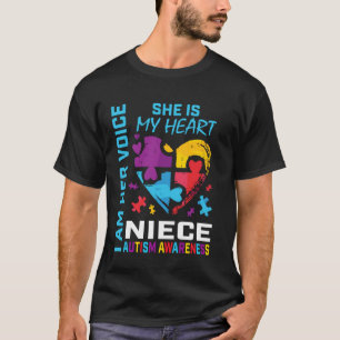 Ich bin ihre Stimme Sie ist mein Herz Nichte Autis T-Shirt