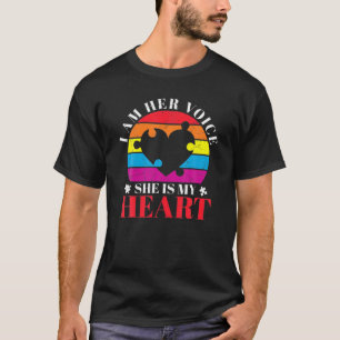 Ich bin ihre Stimme. Sie ist mein Herz Vater Autis T-Shirt