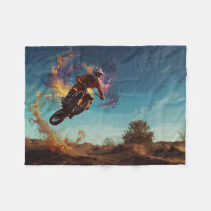 Ich bin im Feuer - Motocross-Fahrer Fleecedecke