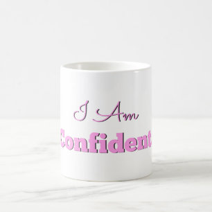 Ich bin im Rosa auf weißer Tasse überzeugt