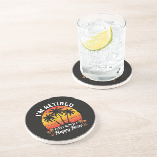 Ich bin im Ruhestand, jede Stunde ist Happy Hour V Getränkeuntersetzer