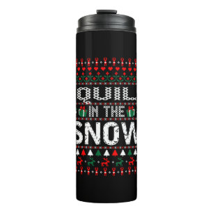 Ich bin im schneebedeckten Weihnachtskraut gequild Thermosbecher