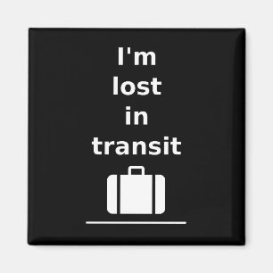 Ich bin im Transit Travel Suitcase dunkler Monoton Magnet