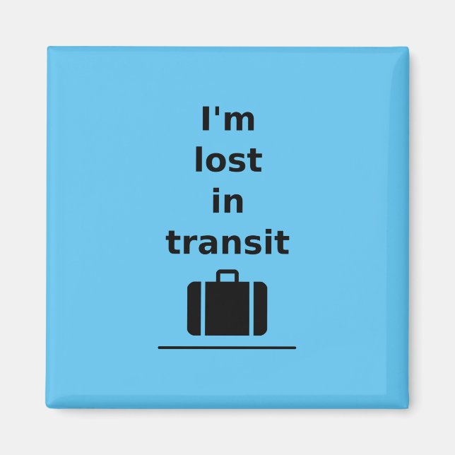 Ich bin im Transit Travel Suitcase Light-Monoton v Magnet (Vorne)