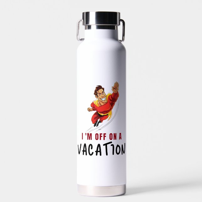 Ich bin im Urlaub - Wasserflasche Trinkflasche (Vorne)
