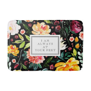 Ich bin immer auf dem Fuß Farbige Blume Muster Badematte