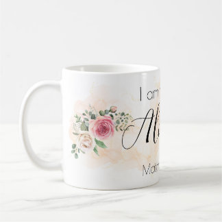 Ich bin immer bei dir, die Aquarellfarben-Rose Kaffeetasse