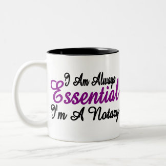 Ich bin immer essenziell im Notar Zweifarbige Tasse