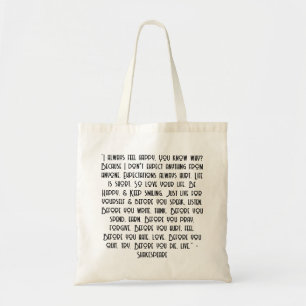 Ich bin immer froh, eine Tasche zu haben