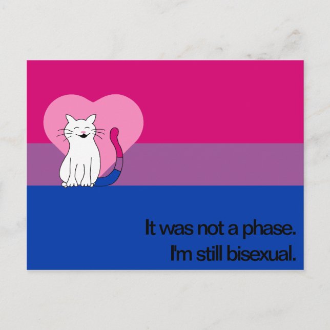 Ich bin immer noch Bisexuelle Katze mit Bisexuelle Postkarte (Vorderseite)