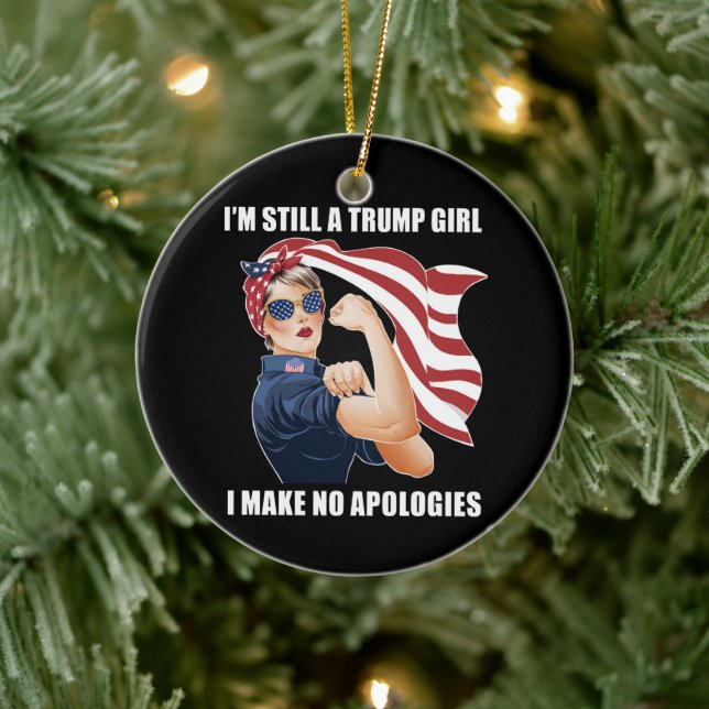 Ich bin immer noch ein Trump-Mädchen, das ich mich Keramik Ornament (Baum)