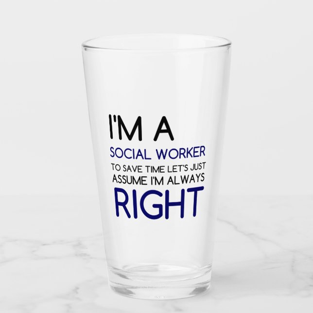 ICH BIN IMMER RECHT EIN SOZIALER ARBEITNEHMER GLAS (Vorderseite)