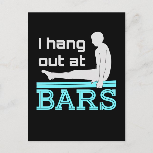 Ich bin in Bars Mens Gymnastics Junge Gymnastik Postkarte (Vorderseite)