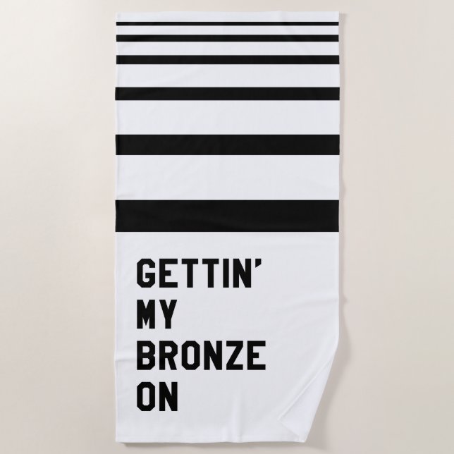 Ich bin in der Bronze Strandtuch (Vorderseite)
