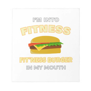Ich bin in der Fitness, dass sich die Fit'ness in Notizblock