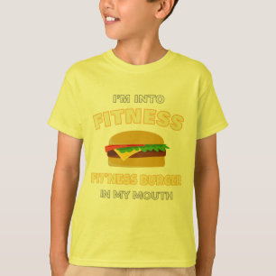 Ich bin in der Fitness, dass sich die Fit'ness in T-Shirt