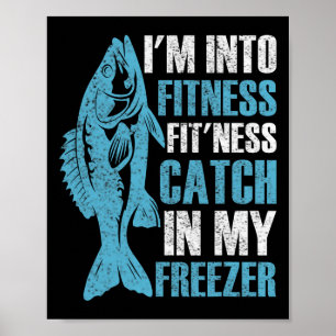 Ich bin in der Fitness Funny Fishing Fischer Männe Poster