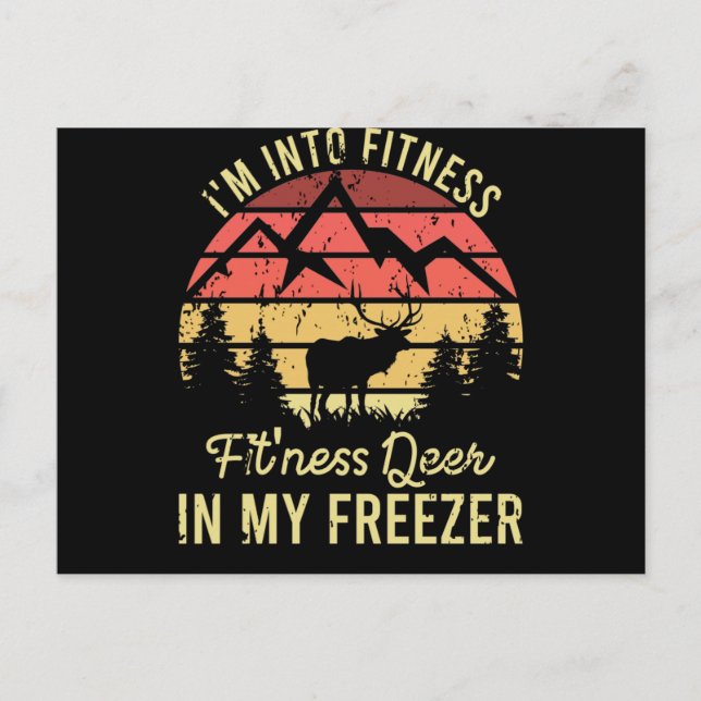 Ich bin in der Fitness, in der mein Freezer Elch s Postkarte (Vorderseite)