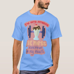 Ich bin in der Mund-Spaß-Übung in Fitness-Eiscreme T-Shirt