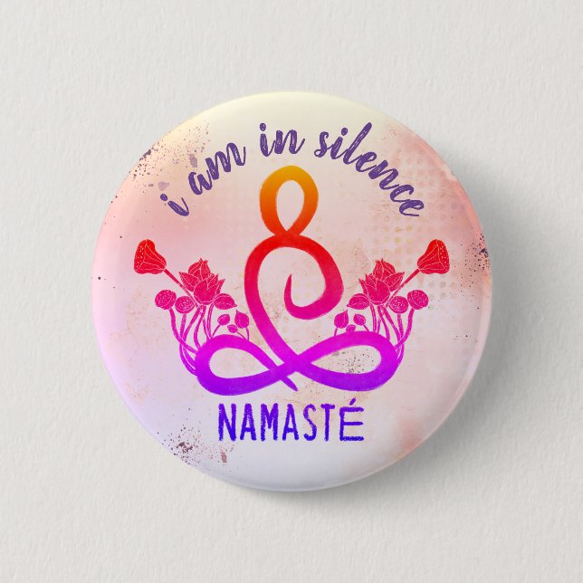 Ich bin in der Stille Meditation Button für Retrea (Vorderseite)