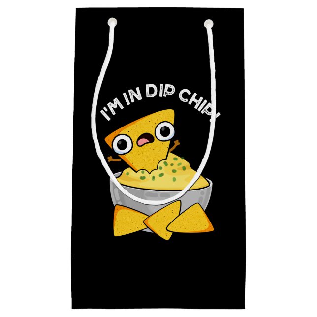 Ich bin in Dip Chip Funny Food Pun Dark BG Kleine Geschenktüte (Vorderseite)