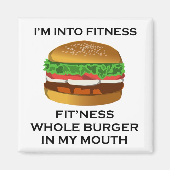 Ich bin in Fitness Burger Magnet (Vorne)