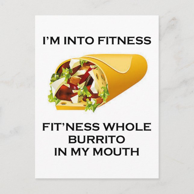 Ich bin in Fitness Burrito Feiertagspostkarte (Vorderseite)