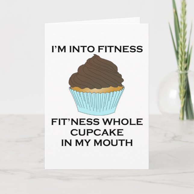 Ich bin in Fitness Cupcake Karte (Vorderseite)