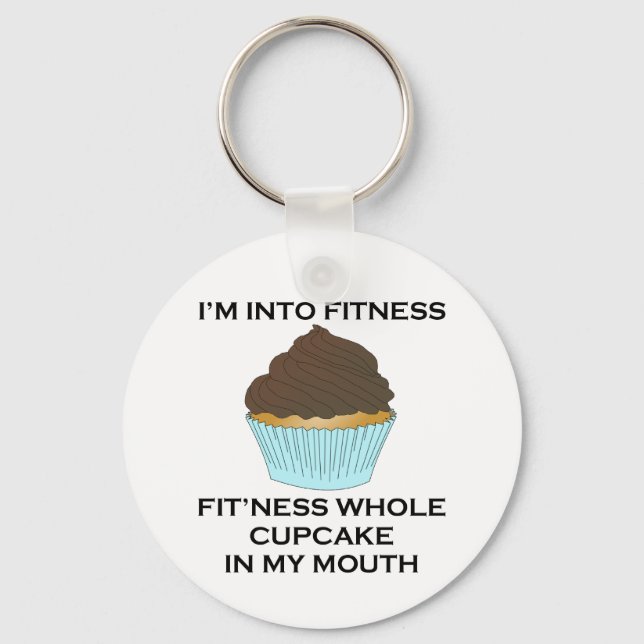 Ich bin in Fitness Cupcake Schlüsselanhänger (Vorderseite)